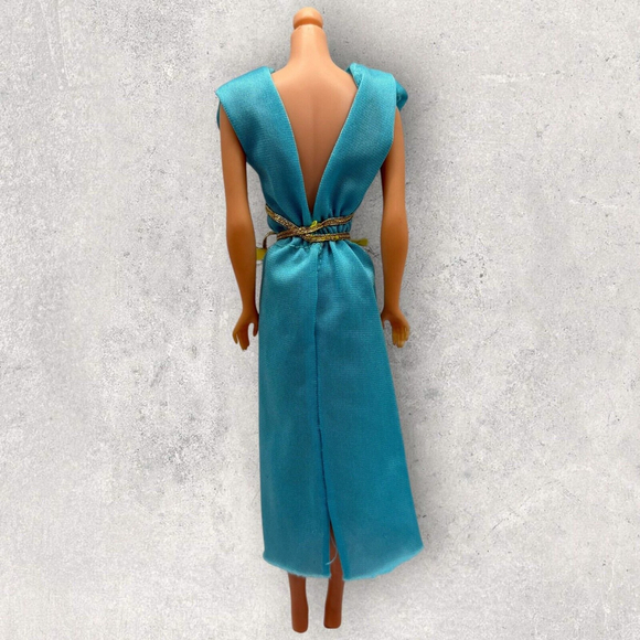 Vtg Superstar Barbie Best Buy Fashion #2769 Turquoise Dress Gold Tie 1979 Mattel - Picture 6 of 10